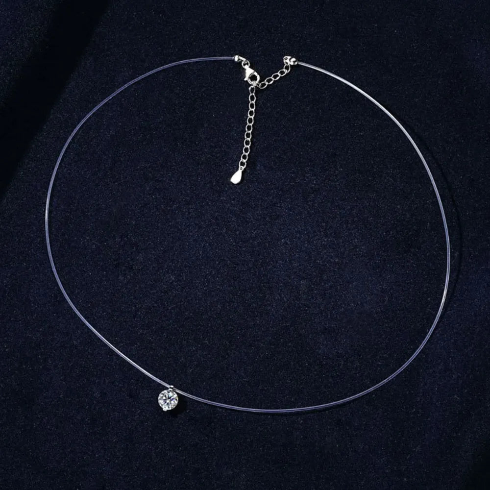 1 Carat Moissanite 925 Sterling Silver Necklace