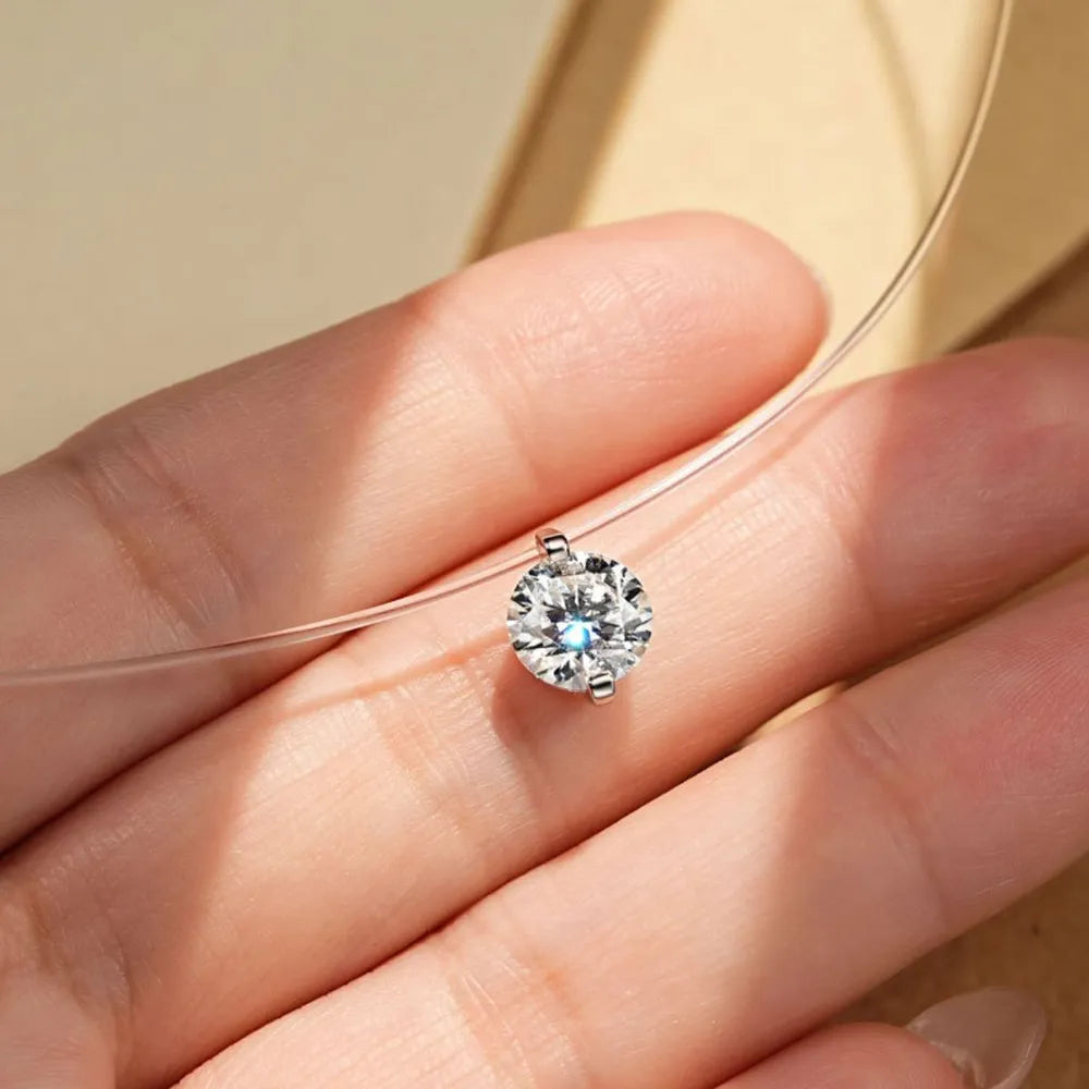 1 Carat Moissanite 925 Sterling Silver Necklace