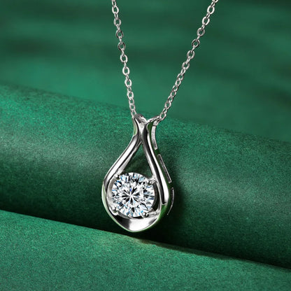 2 Carat Moissanite 925 Sterling Silver Pendant Necklace